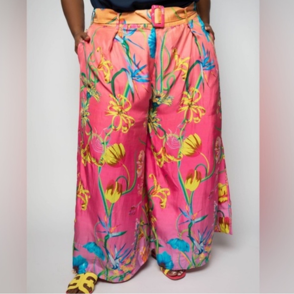 LA FUORI 100% Silk NIE Flared Pants